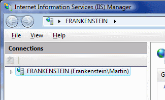 The wrong version of IIS Manager in Windows Vista