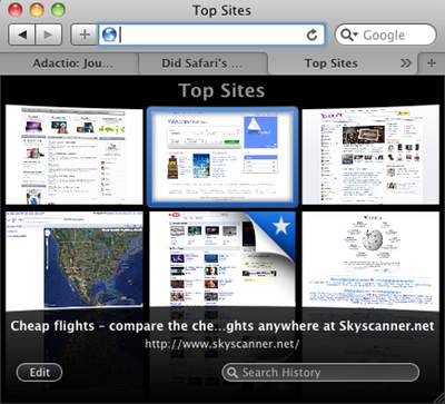 Safari 4's Top Sites feature