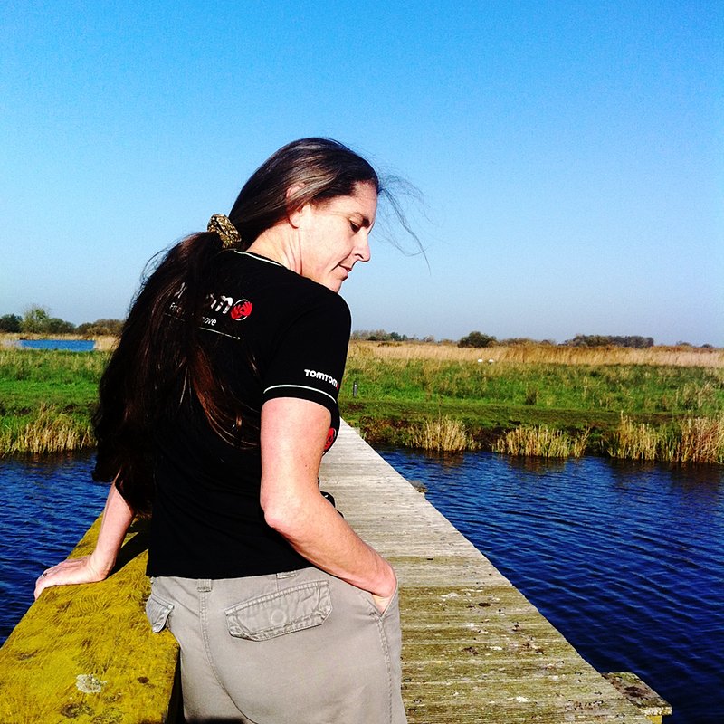 Abi on a bridge in het Twiske