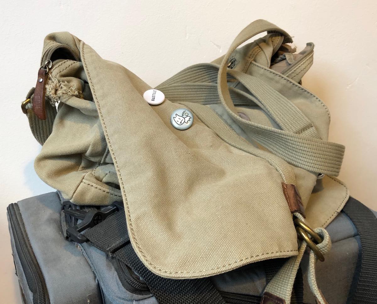 Disintegrating Troop London canvas messenger bag